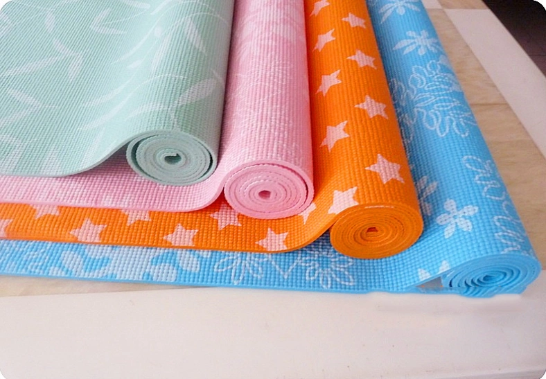 Factory Price Non Slip Printed Thick Yoga Mat for Gym Exercise PVC Fitness Mat