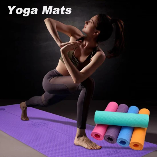 Exercise Fitness Customized Logo Print Pilates Durable Anti-Slip TPE Yoga Mats